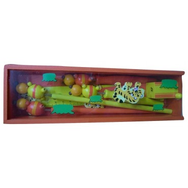 Wooden Pencil Box Orange